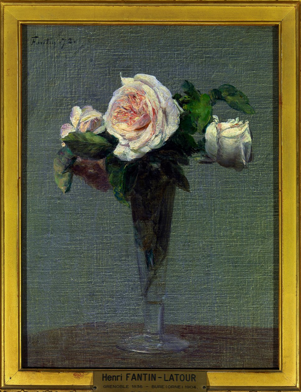 Pintura de flores de Henri Fantin Latour (1836-1904) 1872 Dim 0,24 x 0,31 m Paris musee du Louvre Menção obrigatória: Doação Helene e Victor Lyon de Ignace Henri Jean Fantin Latour