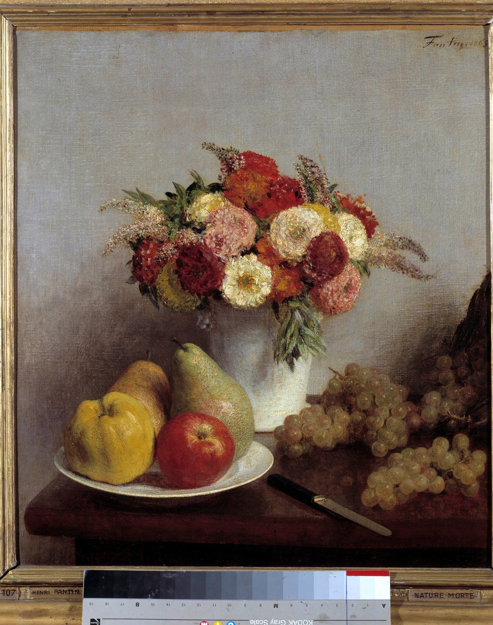 Pintura de Flores e Frutas por Henri Fantin Latour (Fantin-Latour de Ignace Henri Jean Fantin Latour