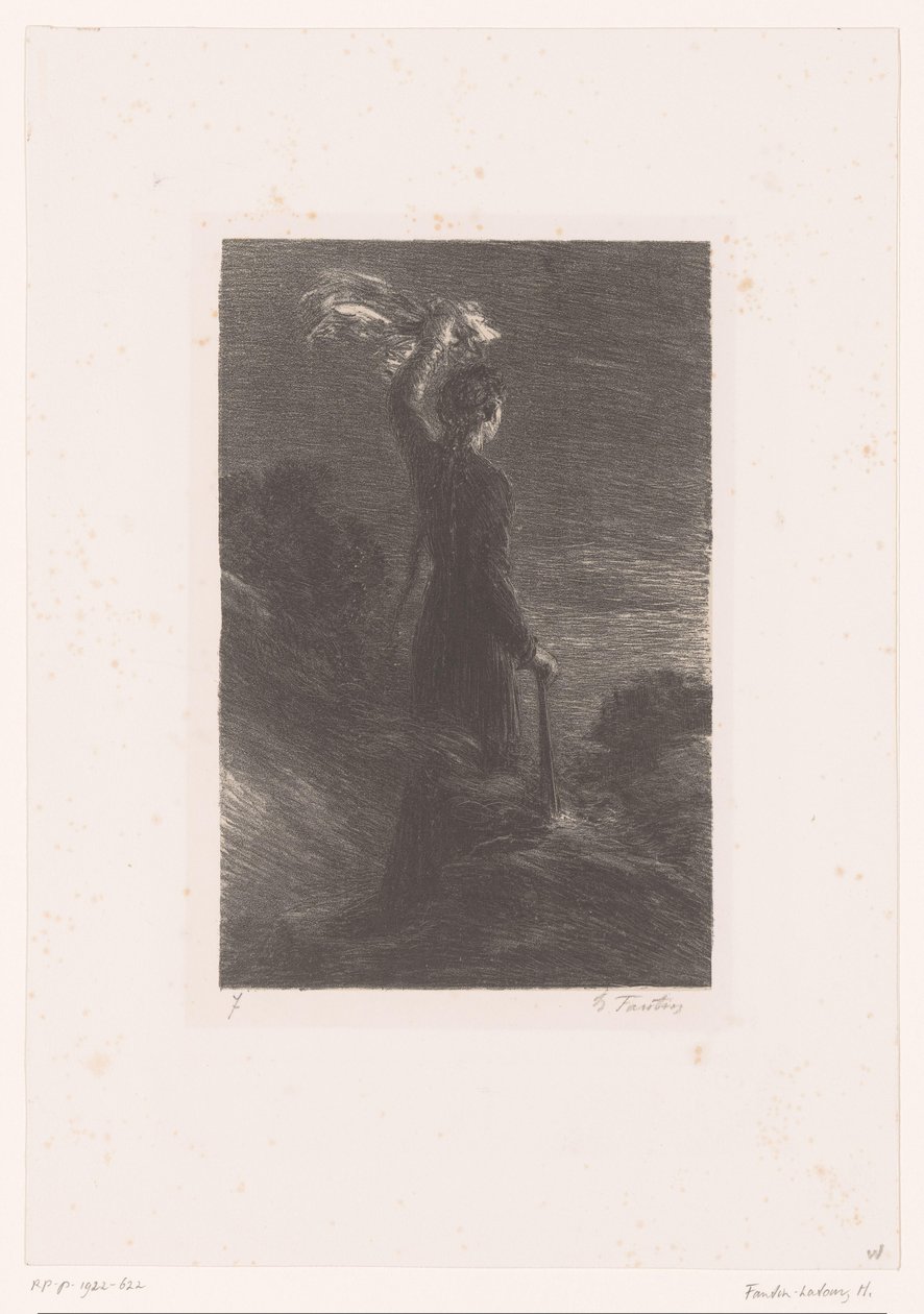 Isolde dá a Tristan o sinal acordado
Tristan et Iseult. Lei II. Sinal na roupa
Vida e obra de Richard Wagner (título da série) de Ignace Henri Jean Fantin Latour