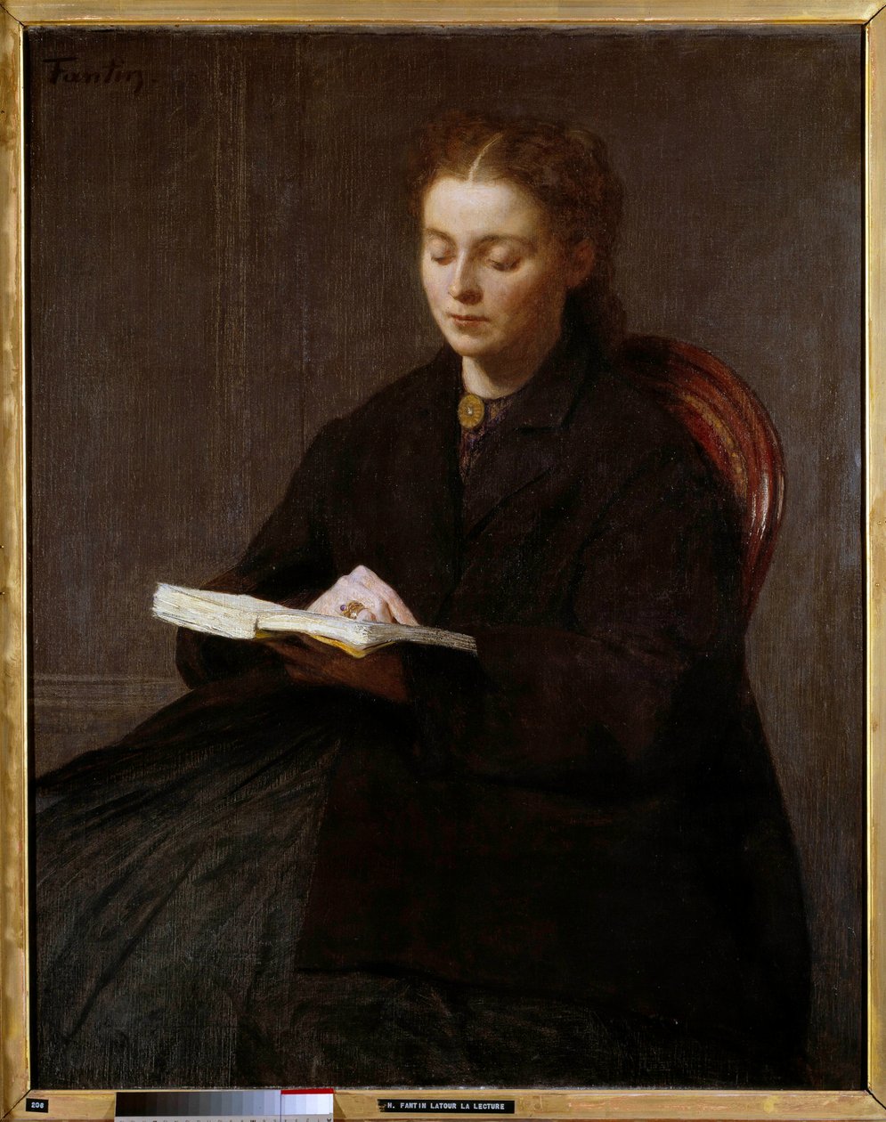 A leitura de Pintura de Henri Fantin Latour (Fantin-Latour de Ignace Henri Jean Fantin Latour