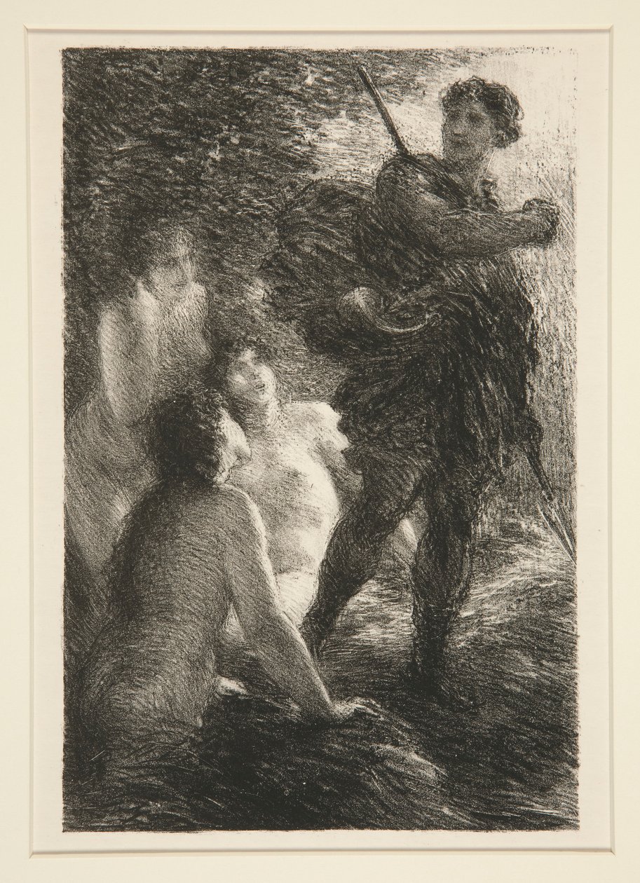 O Crepúsculo dos Deuses: Ato III, Siegfried e as Donzelas do Reno de Ignace Henri Jean Fantin Latour