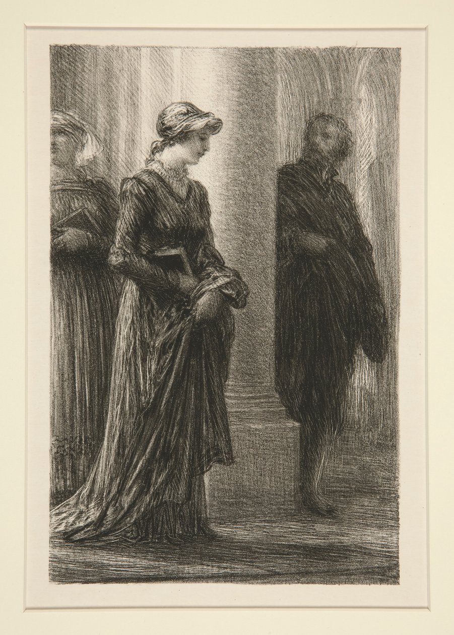 Os Mestres Cantores de Nuremberga: Acto I, a reunião de Walther e de Ignace Henri Jean Fantin Latour
