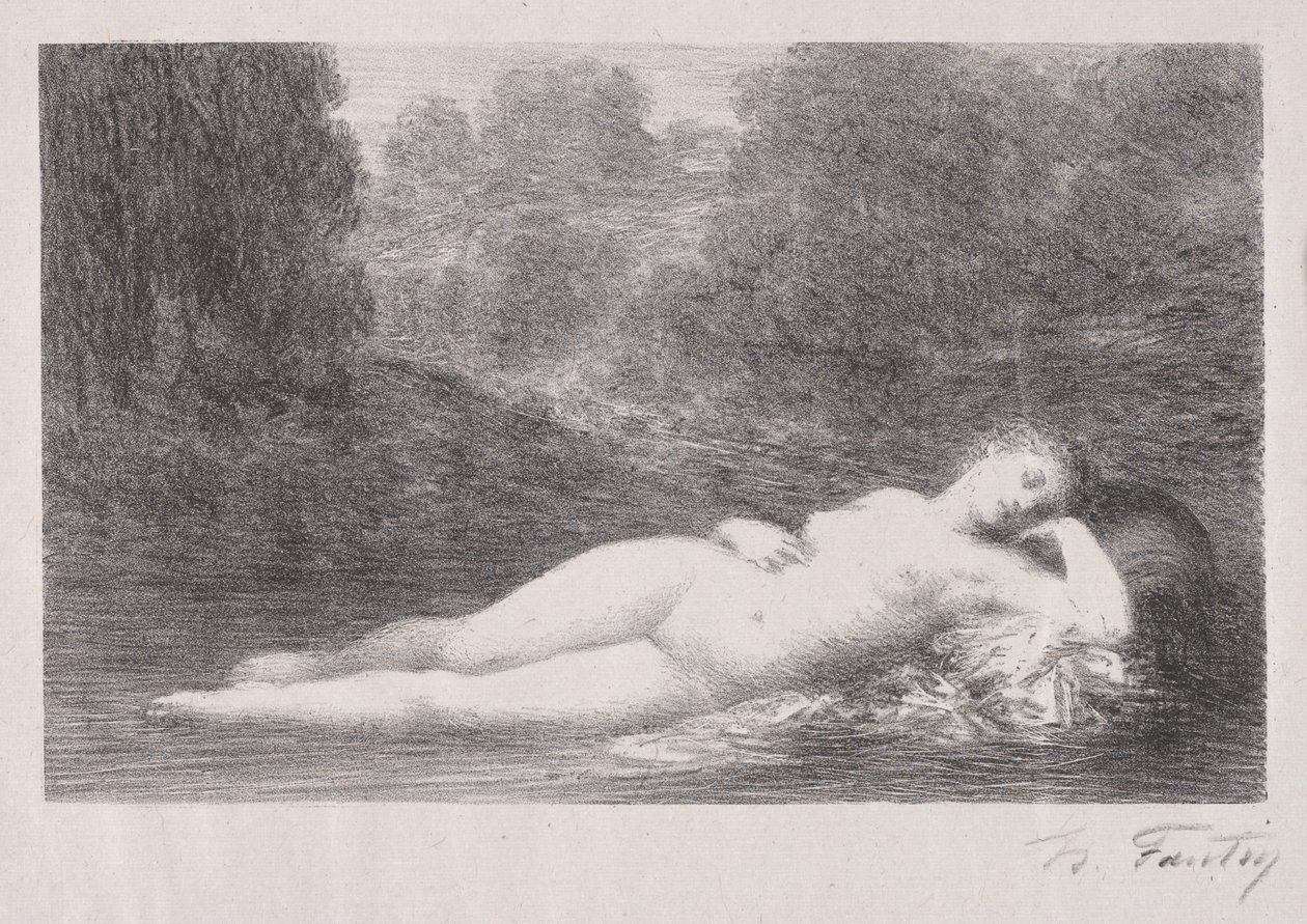 Deitado na água de Ignace Henri Jean Fantin Latour