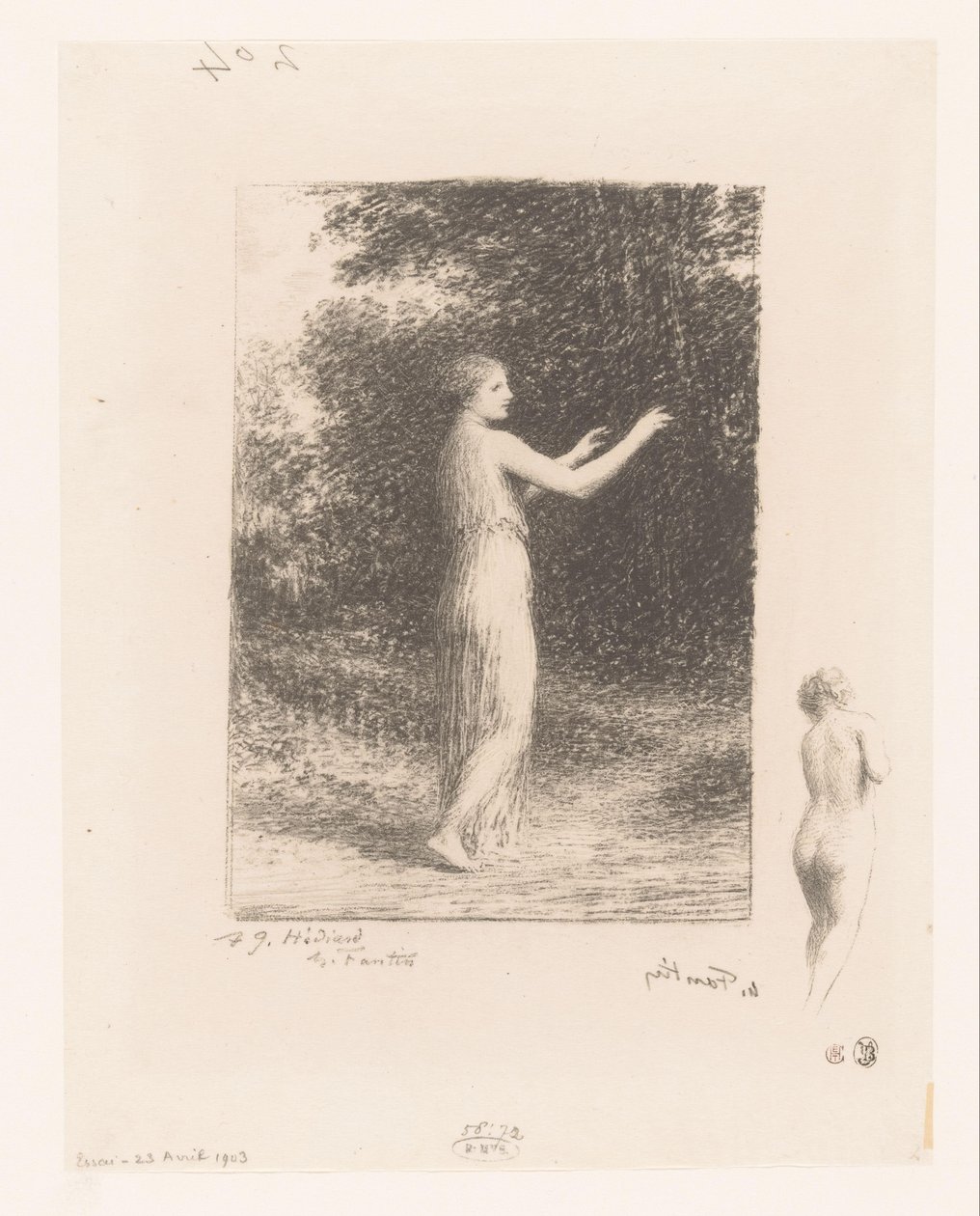 Caminhada da Virgem de Lycus na natureza
Le mendiant
Poemas de André Chénier (título da série)
Ilustrações para poemas de André Chénier (título da série) de Ignace Henri Jean Fantin Latour