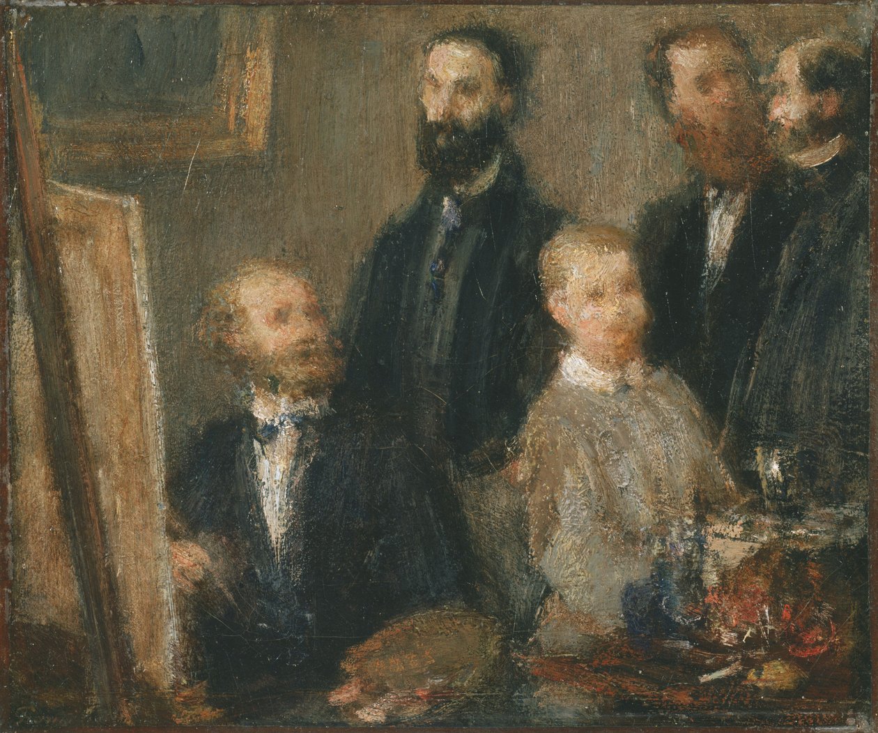 Manet no seu estúdio de Henri Fantin Latour