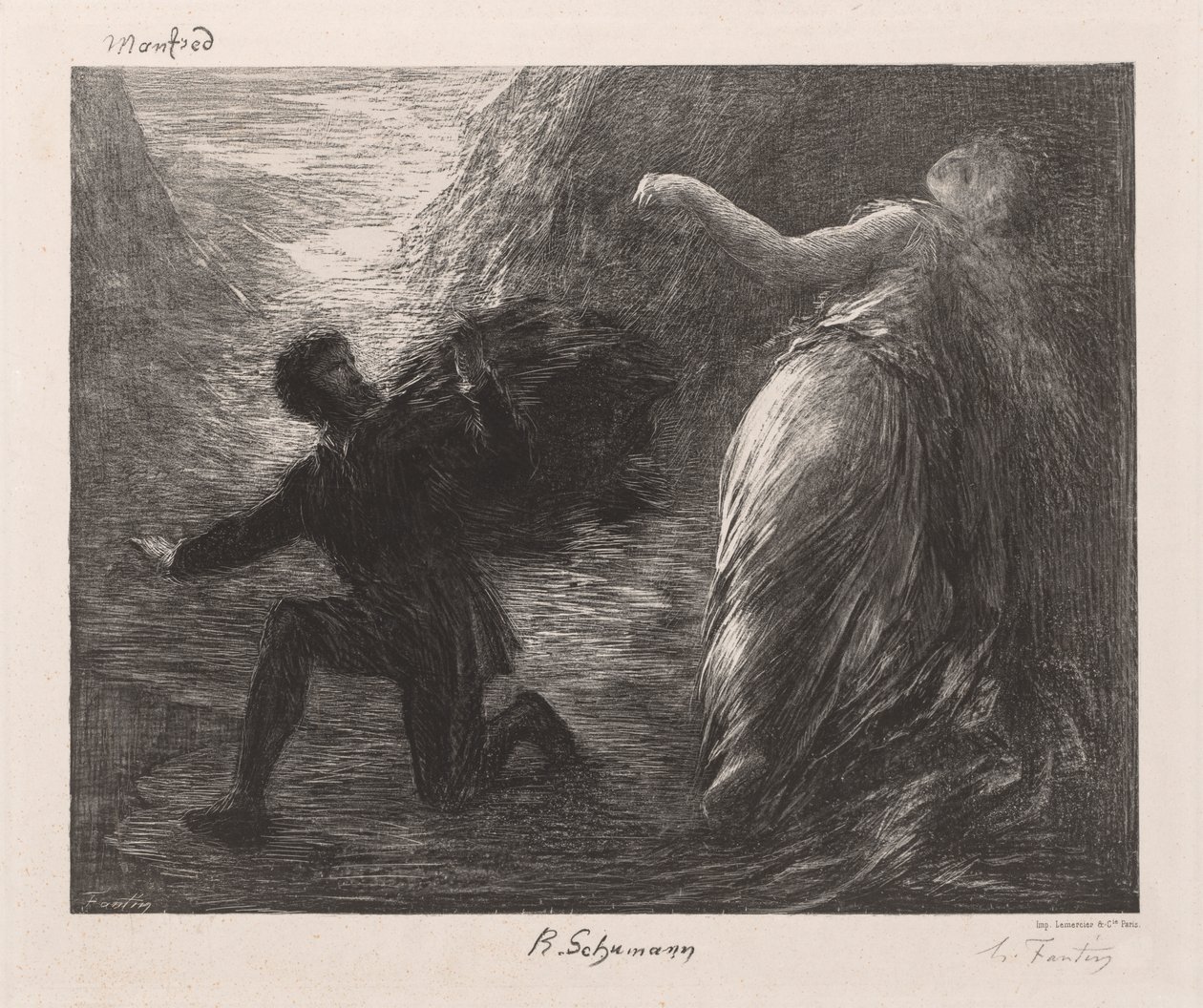 Manfredo e Astarte de Ignace Henri Jean Fantin Latour