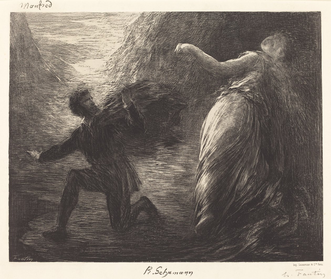 Manfred e Astarte (1º prato) de Ignace Henri Jean Fantin Latour