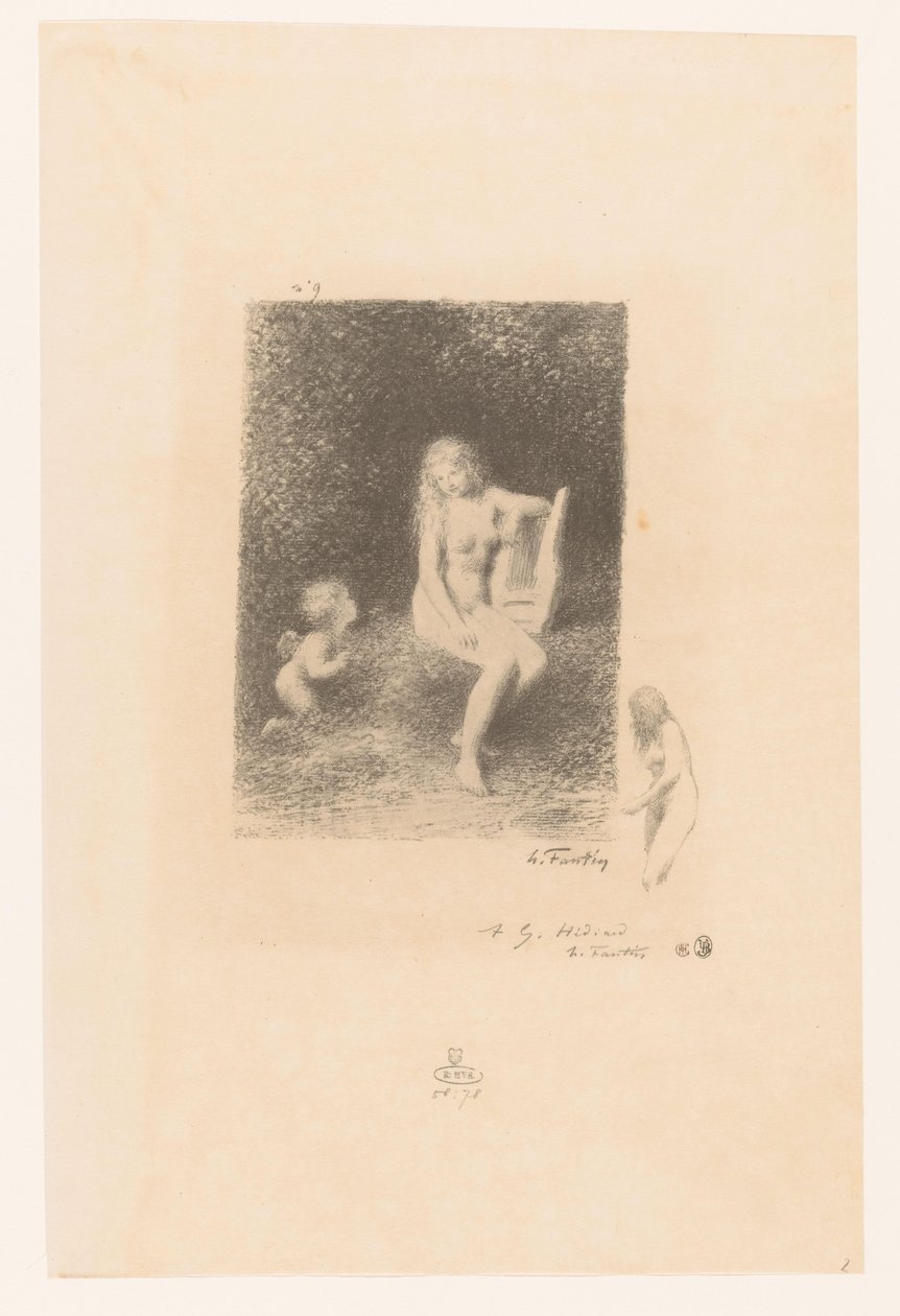 Muze van de muziek met Amor
Isto é o que os próximos Naïads cantaram
XXI
Gedichten van André Chénier (título da série)
Ilustrações para os Poésies d