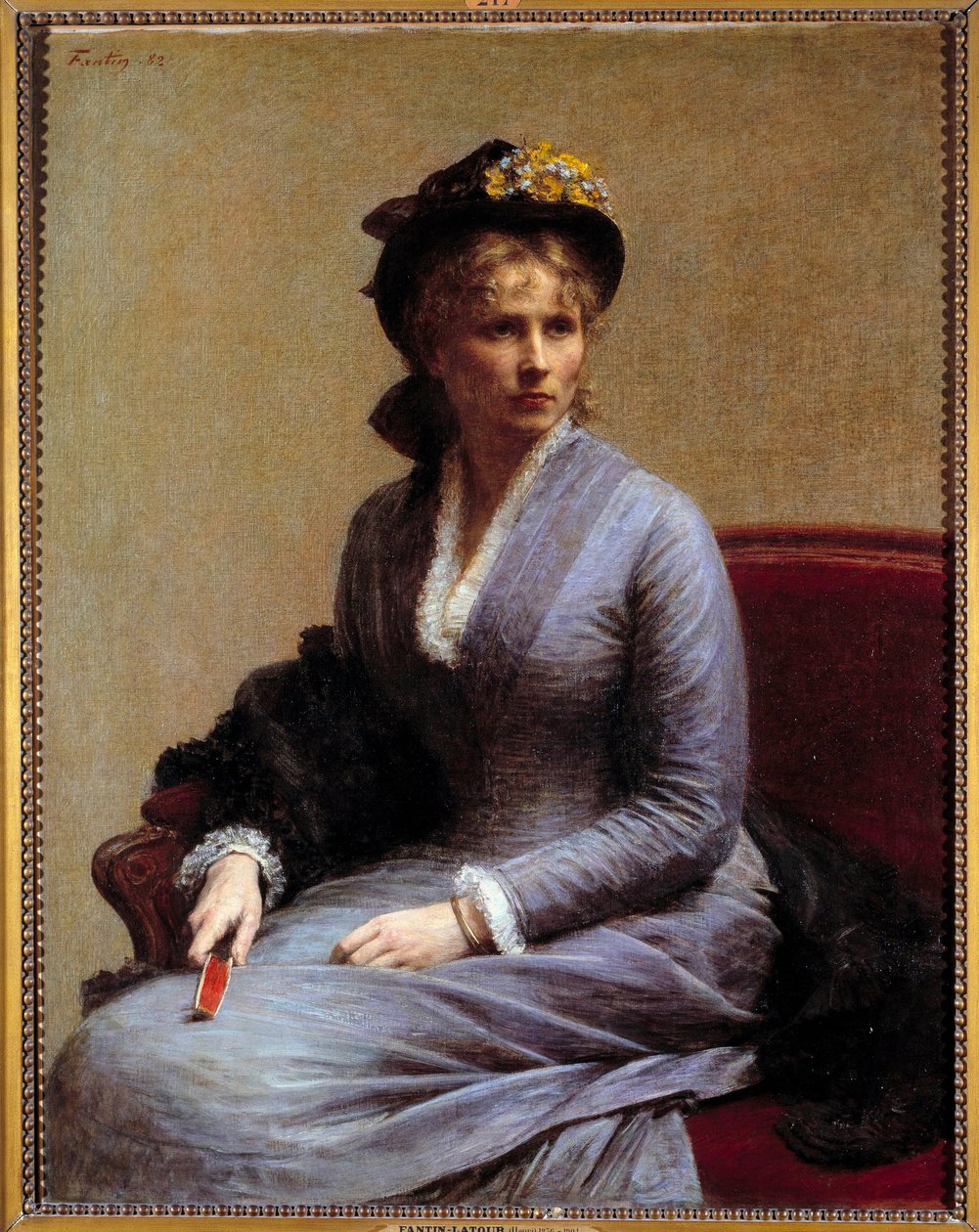 Retrato de Charlotte Dubourg (1850-1921) Ela é a irmã da mulher do artista. Pintura de Henri Fantin Latour (Fantin-Latour de Ignace Henri Jean Fantin Latour