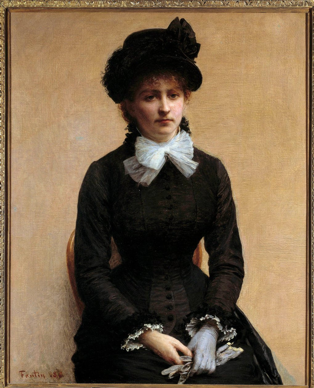 Retrato de Louise Riesener Louise Riesener (1860-1944) é a filha do pintor Leon Riesener. Pintura de Henri Fantin Latour (Fantin-Latour de Ignace Henri Jean Fantin Latour