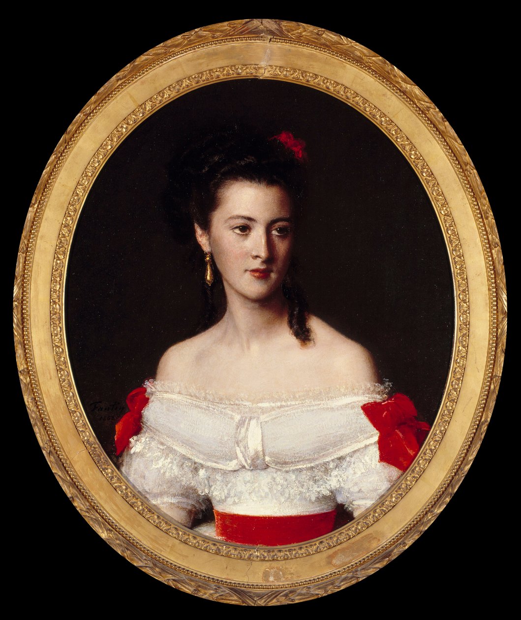 Retrato de Marguerite de Biron. Pintura de Henri Fantin Latour (Fantin-Latour de Ignace Henri Jean Fantin Latour