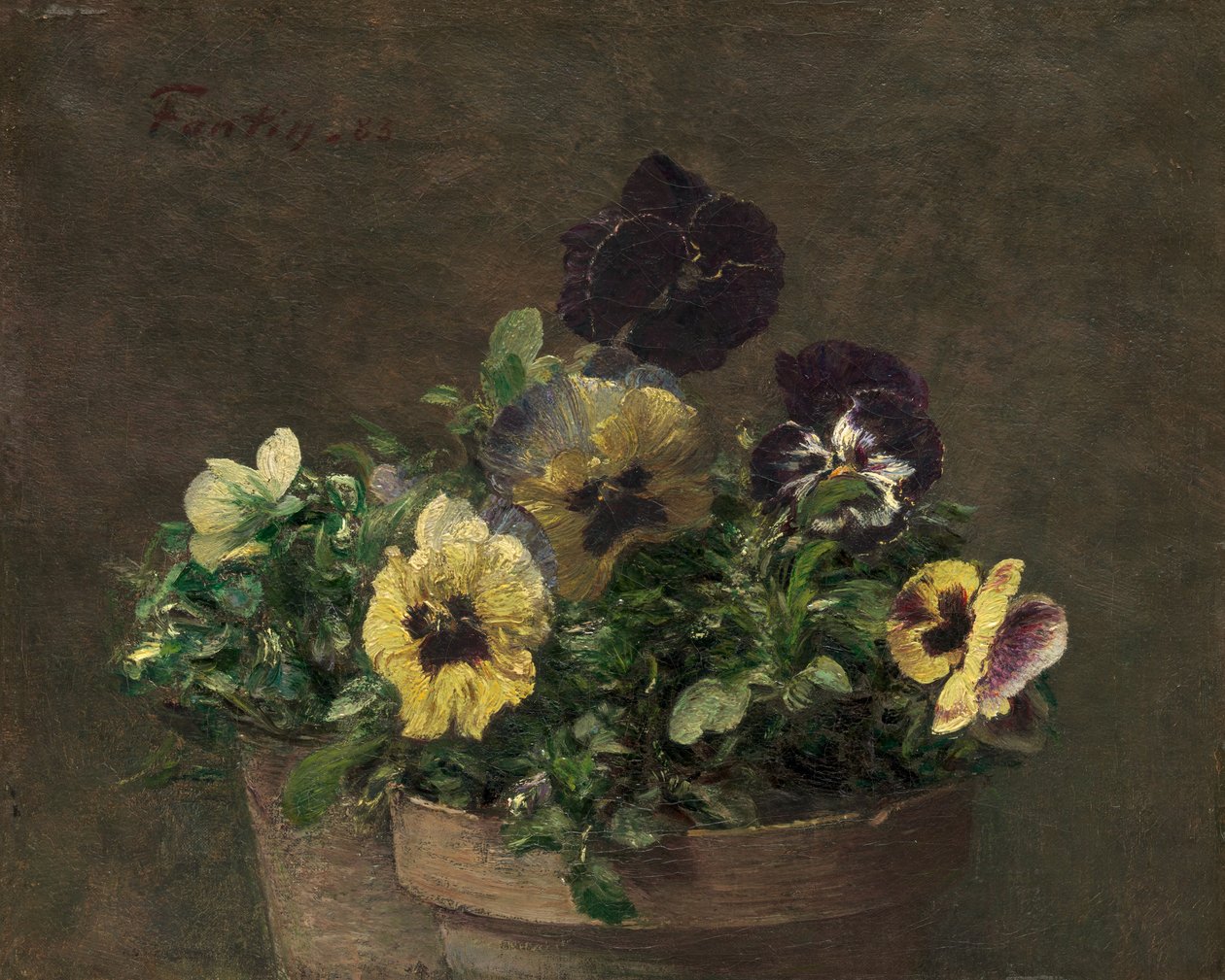 Pansies em vasos, 1883. de Ignace Henri Jean Fantin Latour