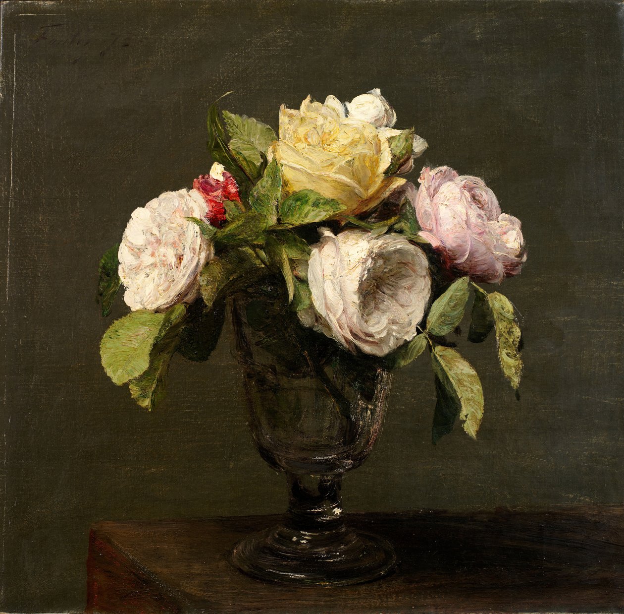 Rosas em um cálice, 1873. de Ignace Henri Jean Fantin Latour