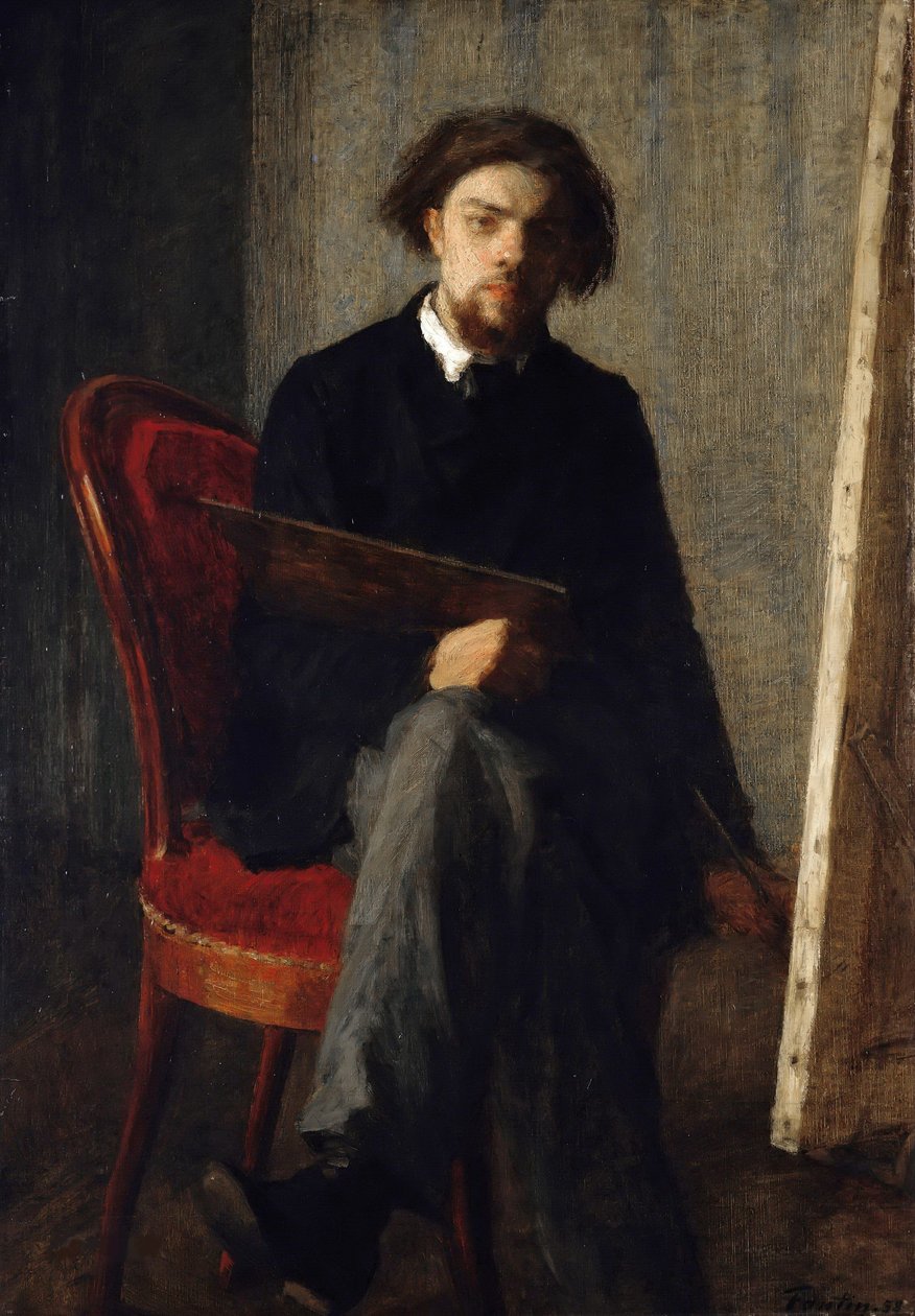 Auto-retrato, 1858. de Ignace Henri Jean Fantin Latour
