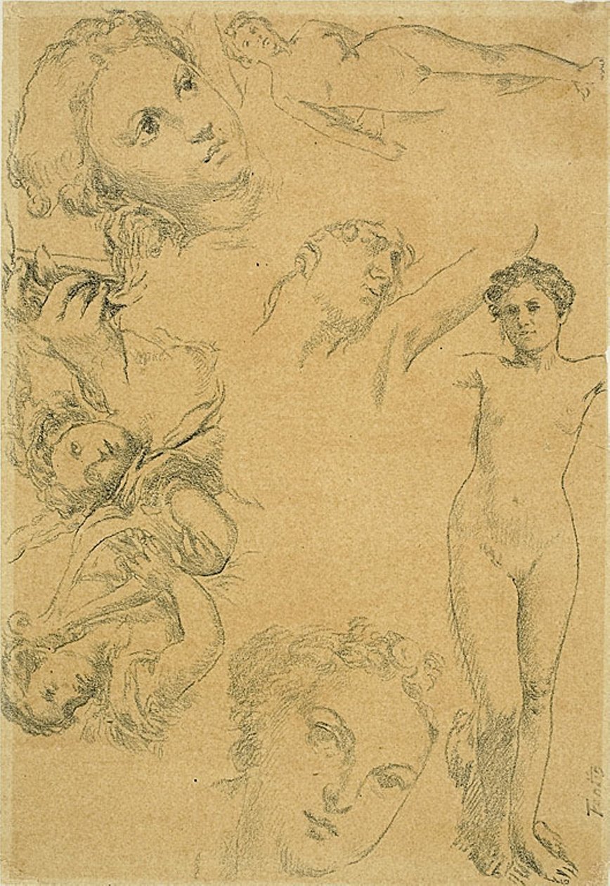 Folha de Estudos (réplica) de Ignace Henri Jean Fantin Latour