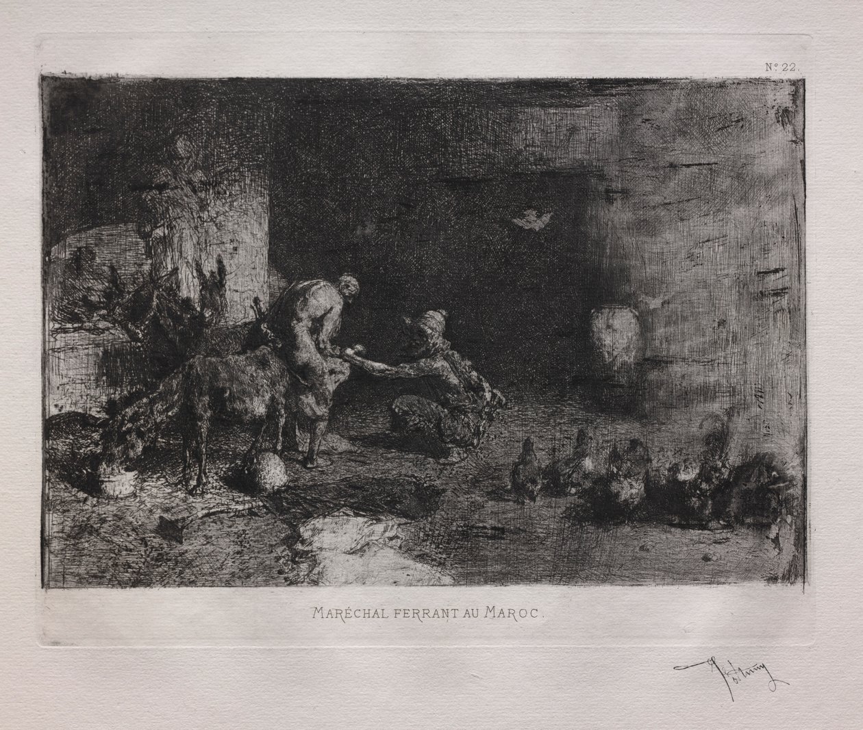Calçando uma mula em Marrocos de Ignace Henri Jean Fantin Latour