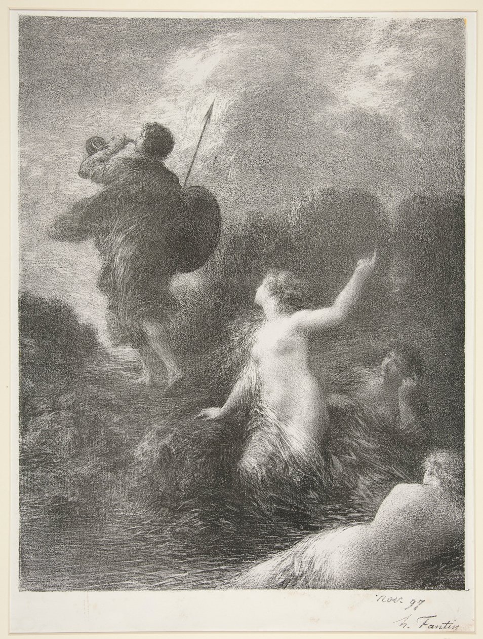 Siegfried e as donzelas do Reno de Ignace Henri Jean Fantin Latour