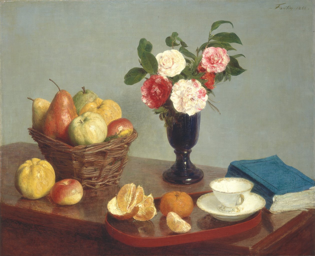 Natureza morta, 1866. de Ignace Henri Jean Fantin Latour