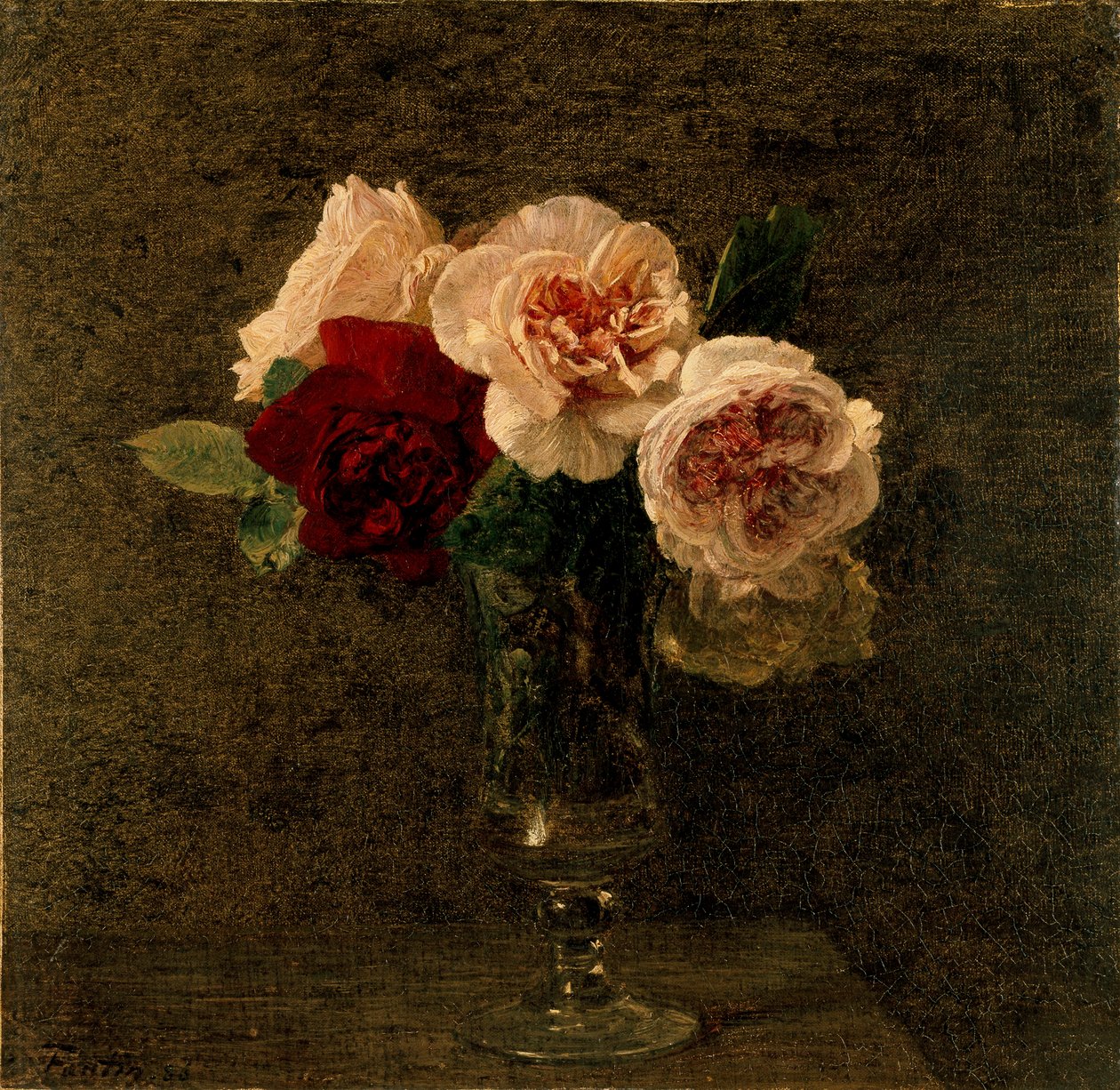 Natureza Morta: rosas e rosas vermelhas, 1886 de Ignace Henri Jean Fantin Latour