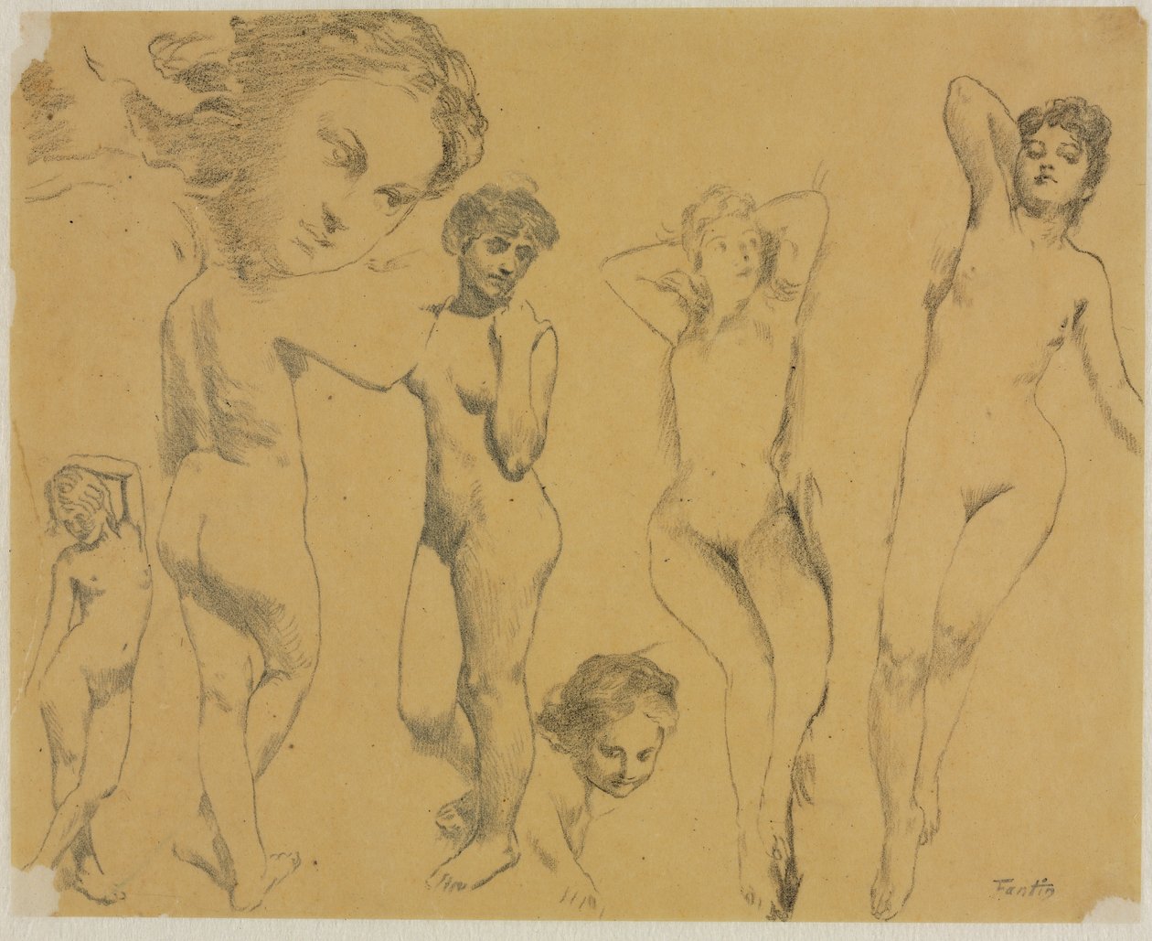 Estudos de nus femininos de Ignace Henri Jean Fantin Latour