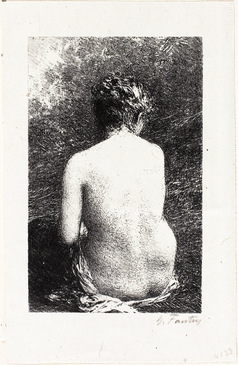 Estudo da mulher sentada, vista por trás de Ignace Henri Jean Fantin Latour