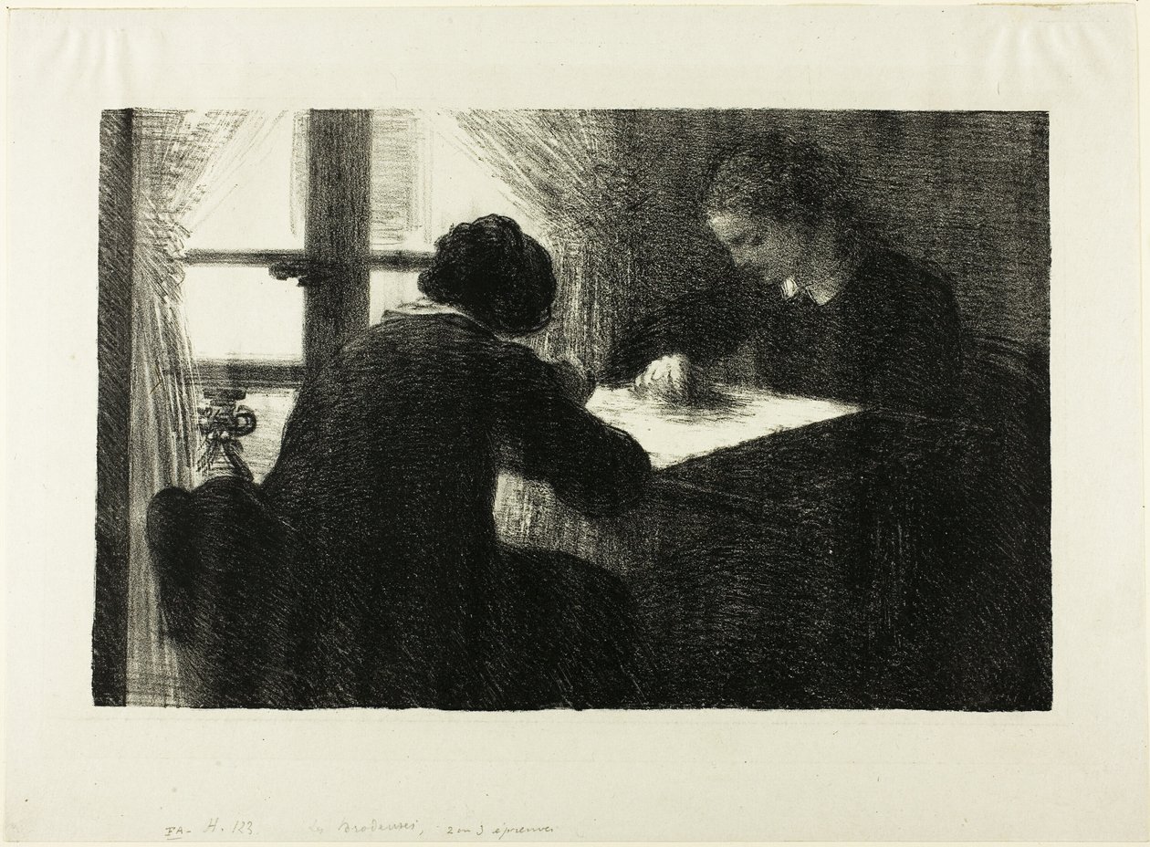 As Bordadoras, segundo prato de Ignace Henri Jean Fantin Latour