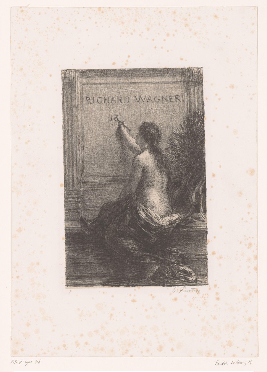 Impressão do título para: Richard Wagner, sa vie et ses œuvres
Richard Wagner (título sobre o objecto)
Immortalité
Vida e obra de Richard Wagner (título da série) de Ignace Henri Jean Fantin Latour