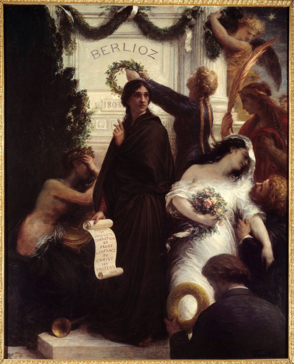 Homenagem a Berlioz. Hector Berlioz, compositor francês (1803-1869). Pintura de Henri Fantin-Latour (Fantin Latour de Ignace Henri Jean Fantin-Latour