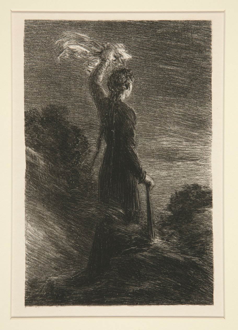 Tristão e Iseult: acte II, signal dans la nuit (Tristão e Isolda: Acto II, Signal in the Night) de Ignace Henri Jean Fantin Latour
