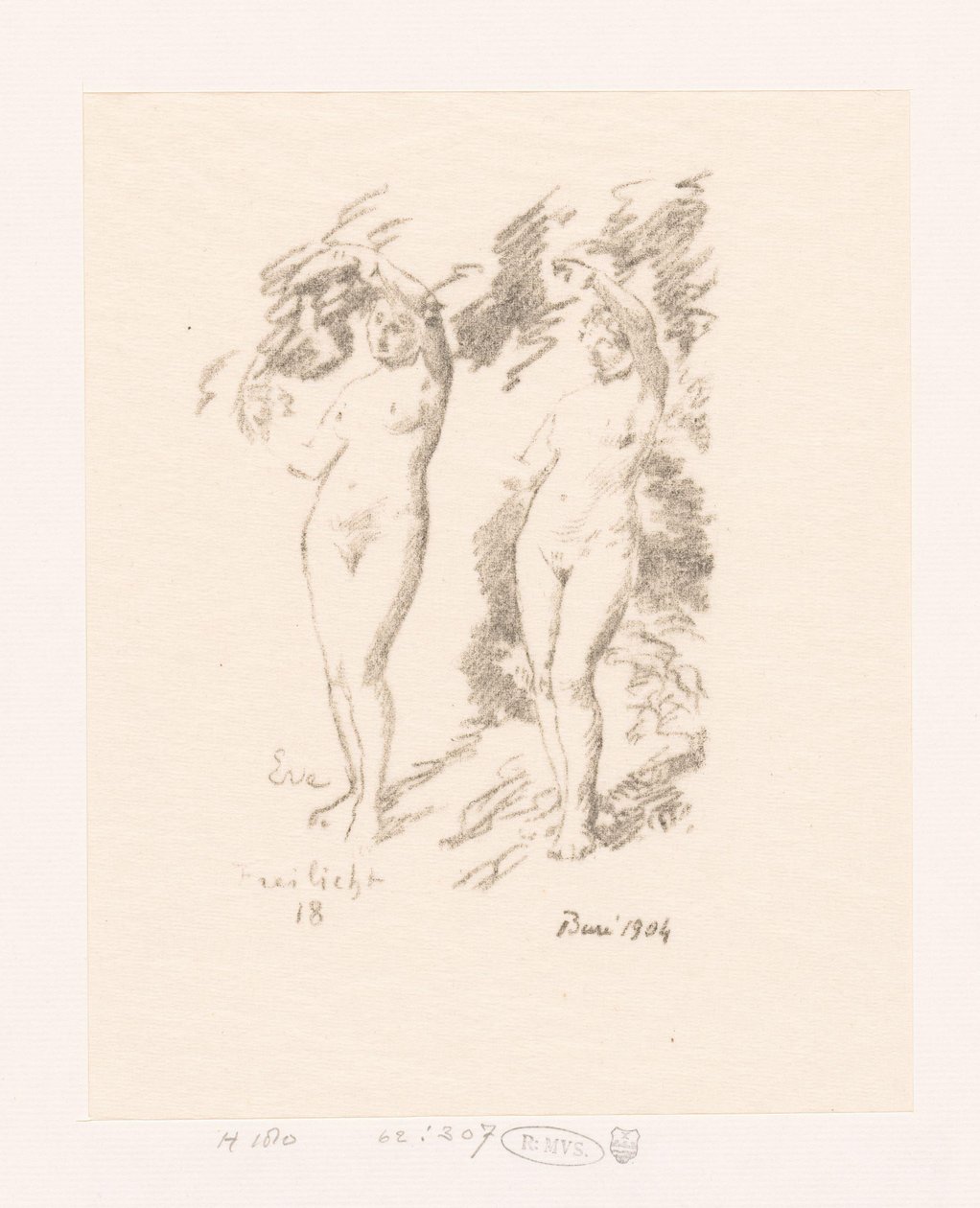 Dois estudos de Eva de Ignace Henri Jean Fantin Latour