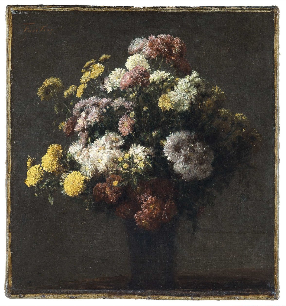 Vaso com crisântemos de Henri Fantin Latour