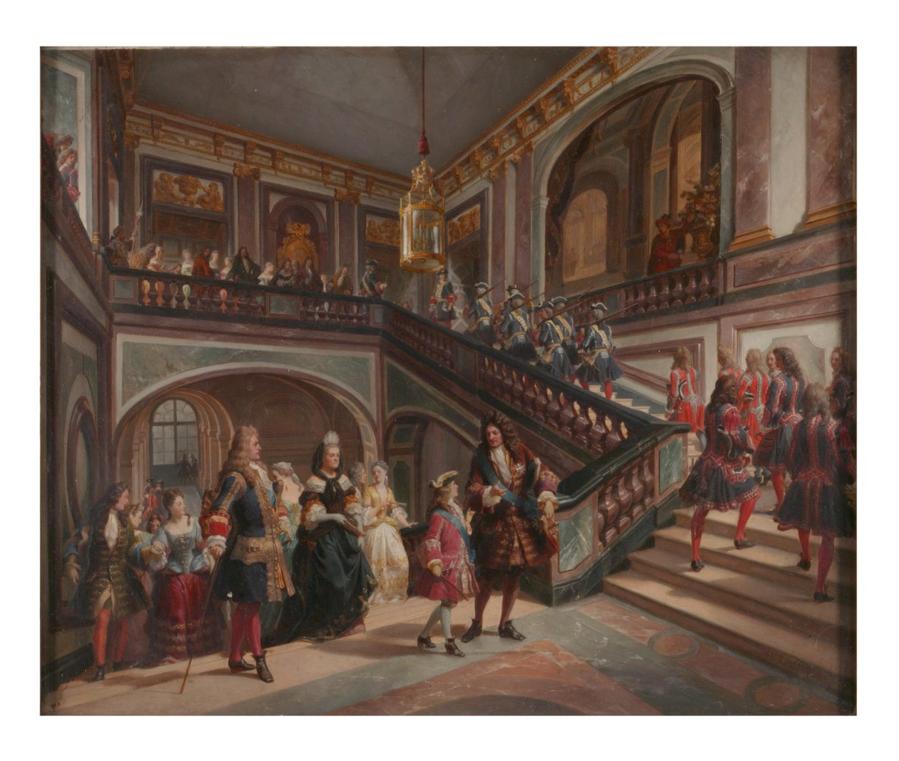 O jovem Luís XV em Versalhes de Henri Felix Emmanuel Philippoteaux