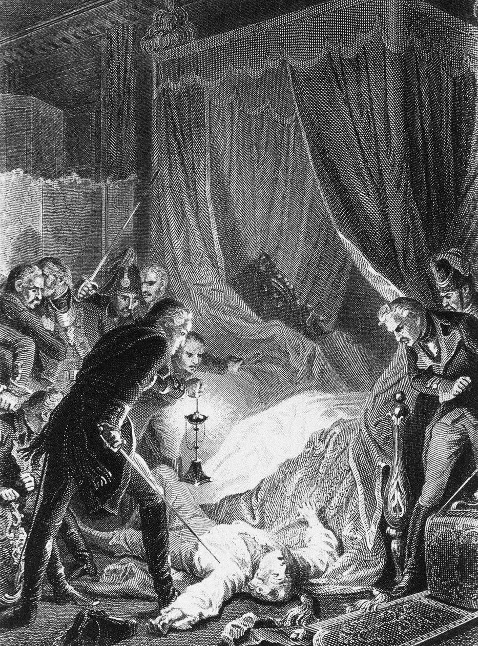 O assassinato do czar Paulo I em 12 de março de 1801, 1874 de Henri Felix Emmanuel Philippoteaux