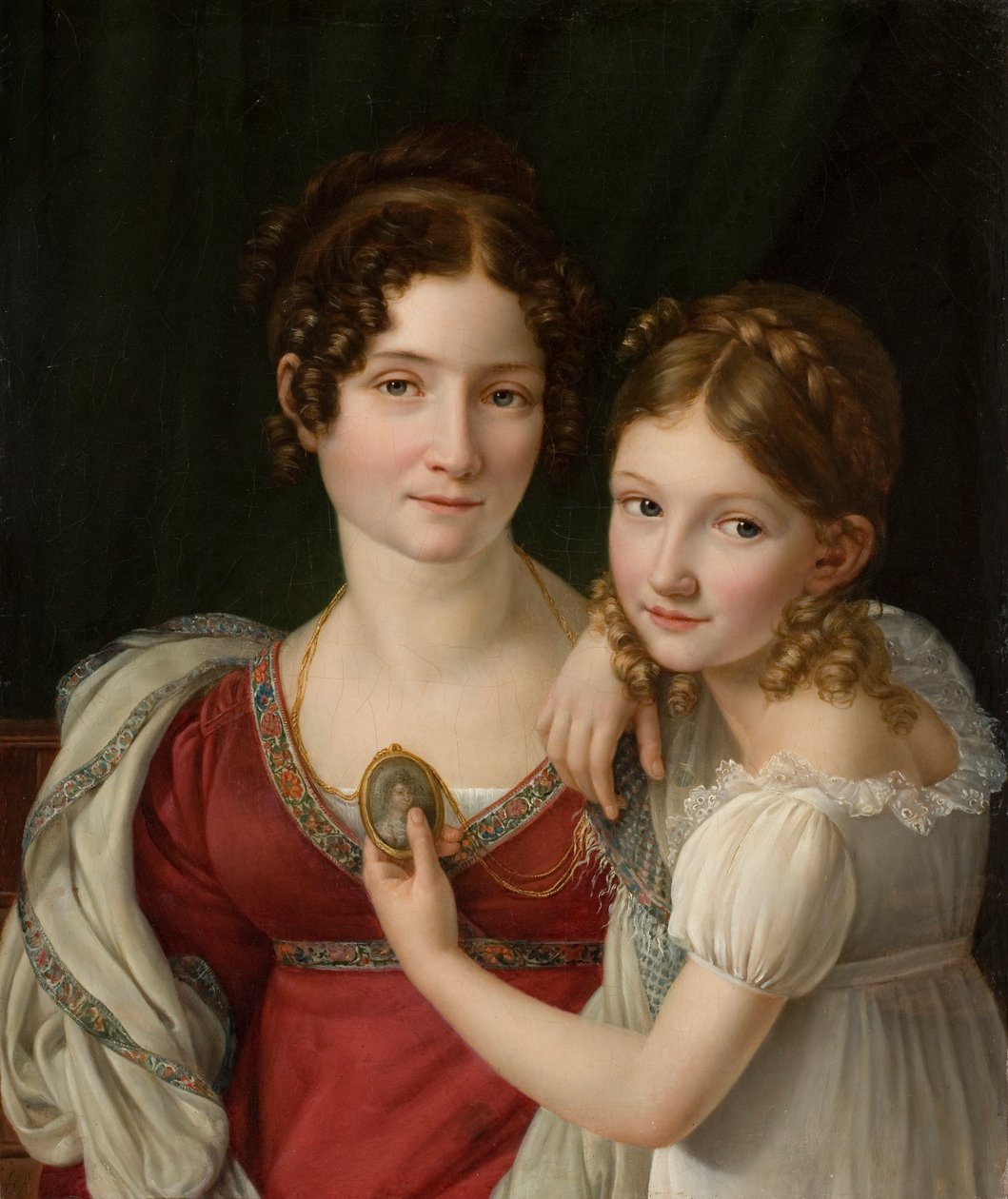 Retrato de uma mãe com sua filha, 1816-1822. de Henri Françoiss Riesener