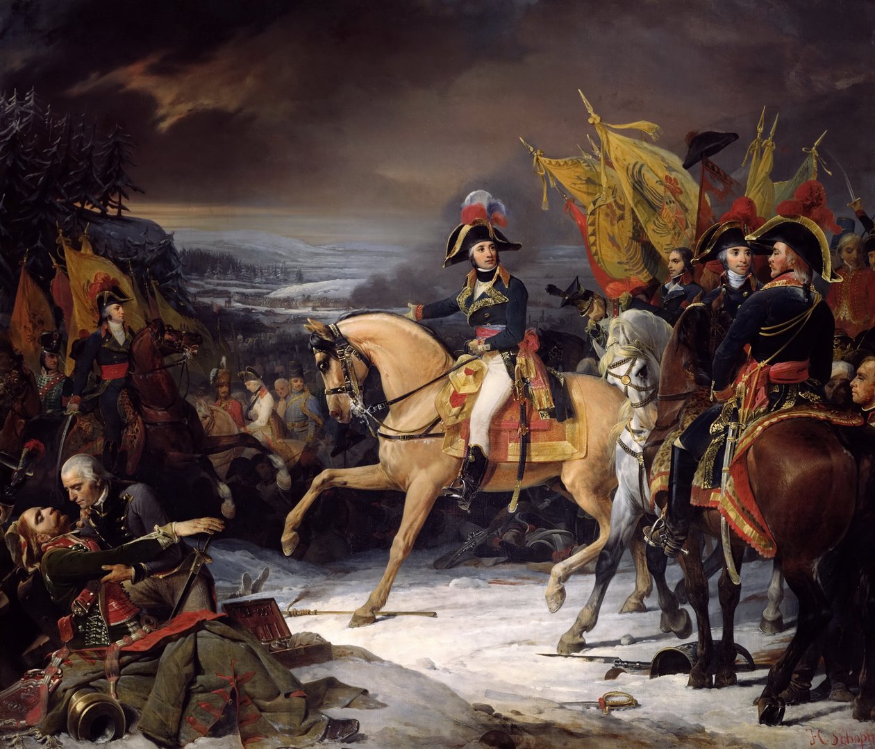 A Batalha de Hohenlinden em 3 de dezembro de 1800 de Henri Frederic Schopin