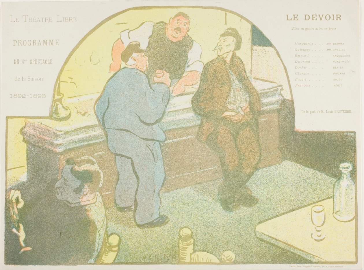 Quarto espetáculo: Le Devoir, para Le Théatre Libre de Henri Gabriel Ibels