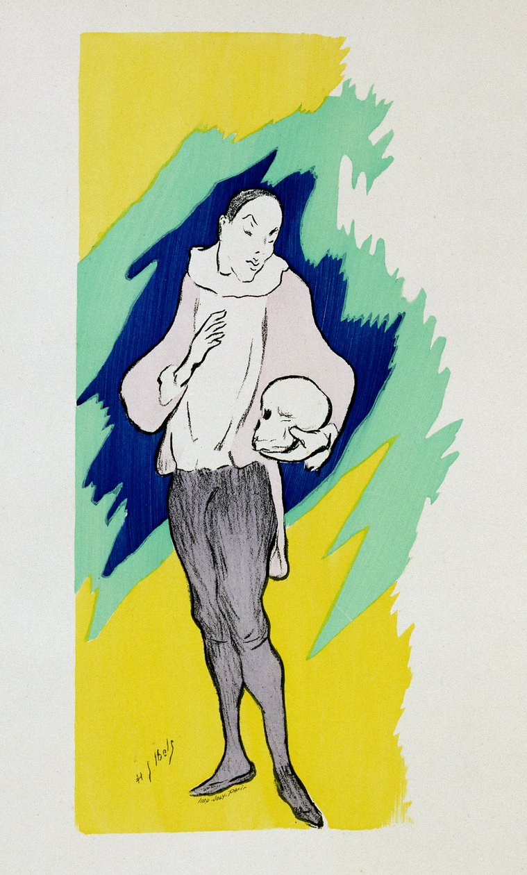 Pierrot. Desenho de Henri-Gabriel (Henri Gabriel) Ibels (1867-1936) Colecção privada (ver bra05669) de Henri Gabriel Ibels