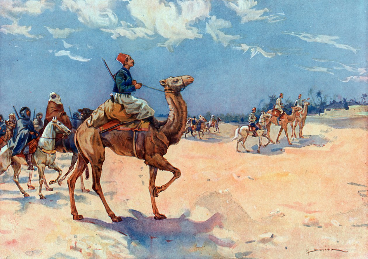 Campanhas do Sara (1882-1902) "Coronel Eu atiradores argelinos nas proximidades de In Salah, no Sara argelino de Henri Gaston Darien