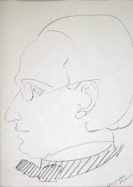 Alfred Wolmark (1877-1961) (lápis sobre papel) de Henri Gaudier Brzeska
