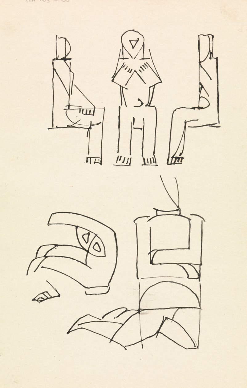 Cinco estudos de figuras de Henri Gaudier Brzeska