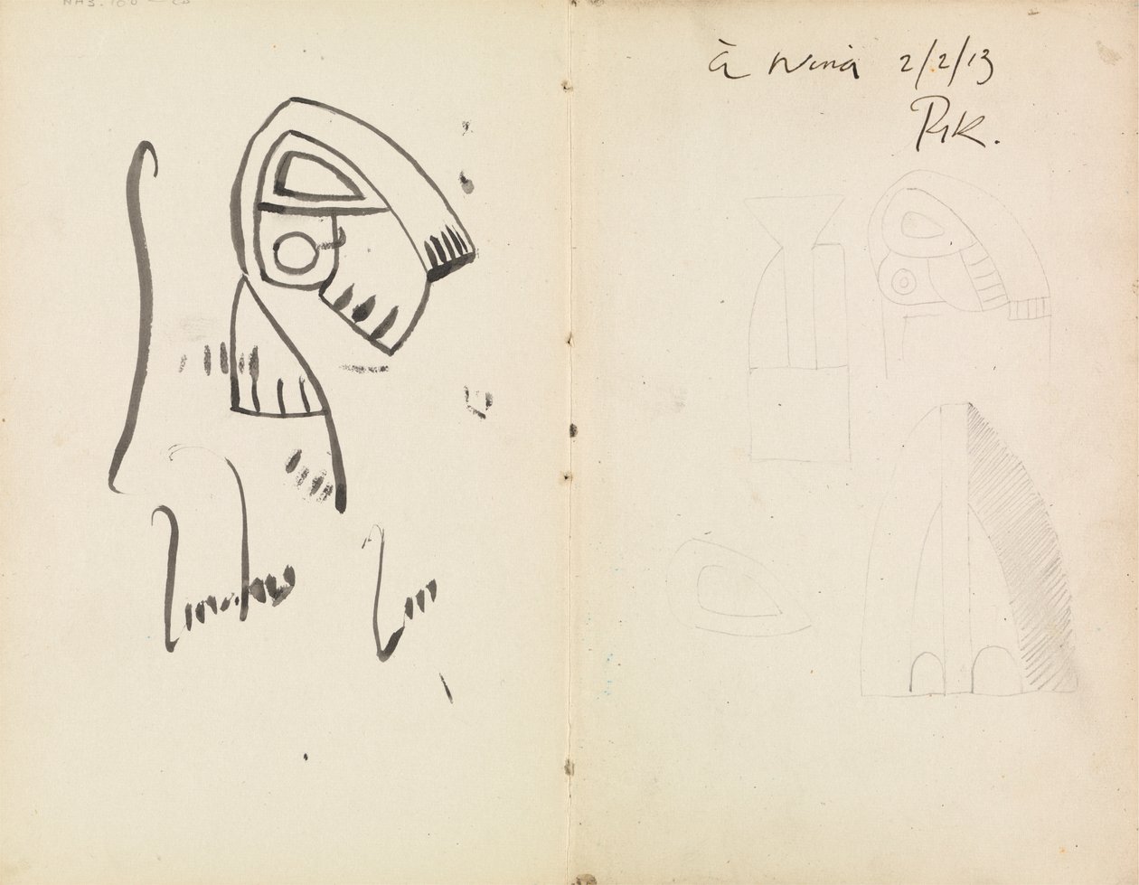 Cinco estudos escultóricos de Henri Gaudier Brzeska