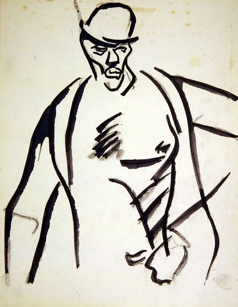 Homem de Chapéu de Coco de Henri Gaudier Brzeska