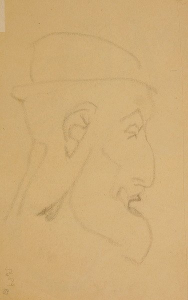 Retrato de um homem velho, perfil certo de Henri Gaudier Brzeska