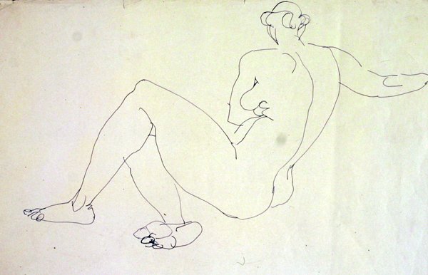 Nua Feminina Reclinada de Costas de Henri Gaudier Brzeska