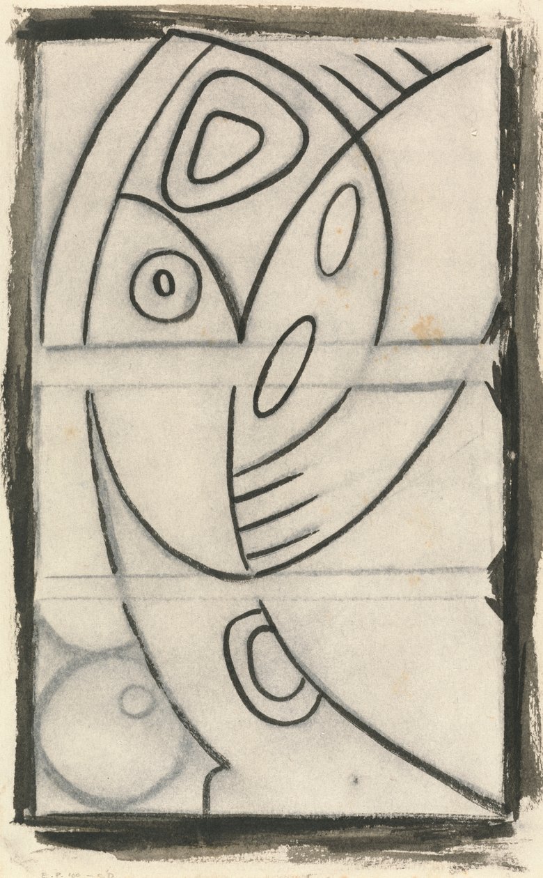 Desenho em relevo de uma Figura Feminina Abstrata de Henri Gaudier Brzeska