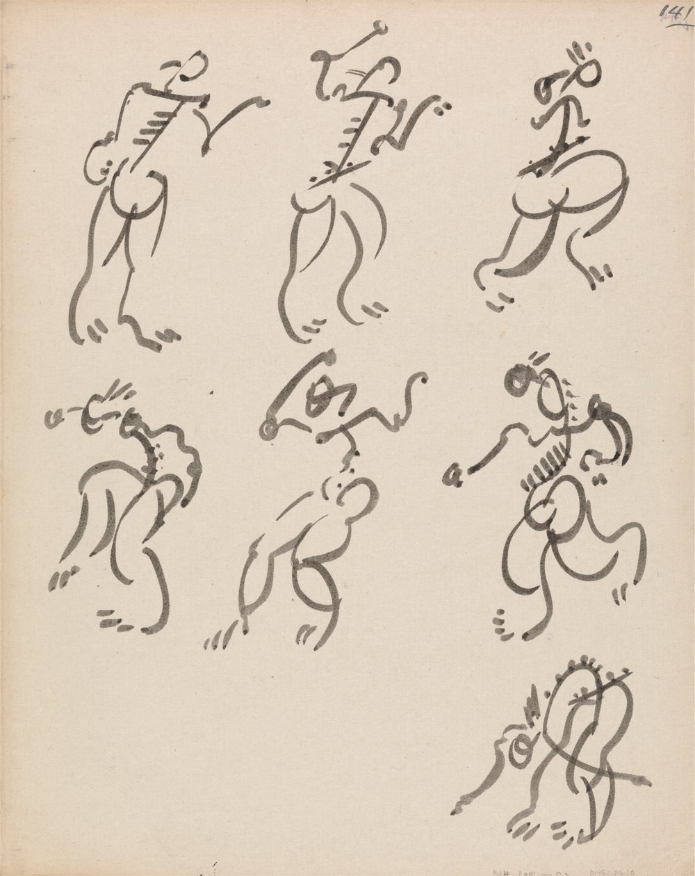 Sete Figuras Dançantes, em Três Registos de Henri Gaudier Brzeska