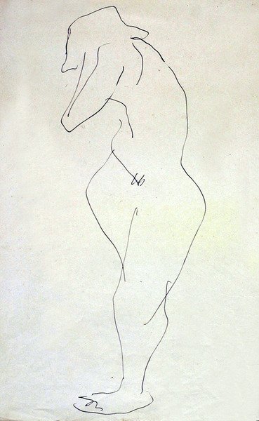 Sophie Nua, virando as costas de Henri Gaudier Brzeska