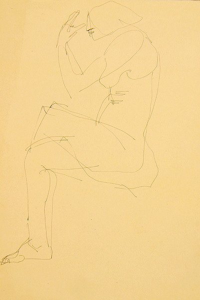Sophie nua, sentada, com as pernas cruzadas de Henri Gaudier Brzeska