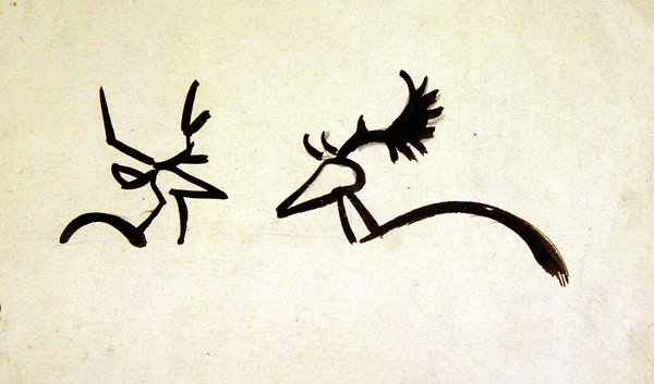 Pinos (lavagem preta sobre lápis sobre papel) de Henri Gaudier Brzeska