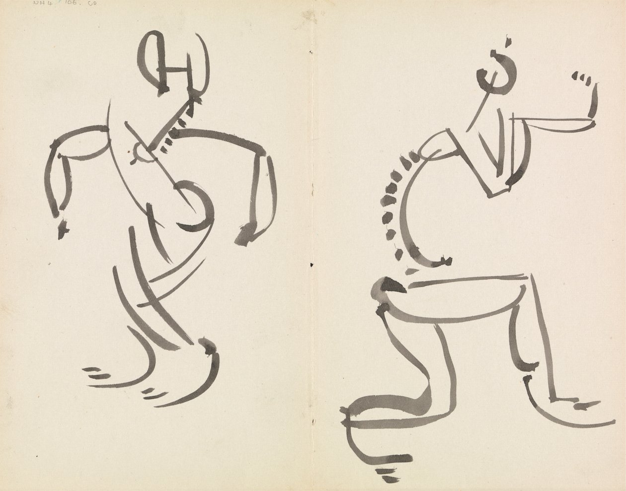 Estudos de duas figuras de Henri Gaudier Brzeska
